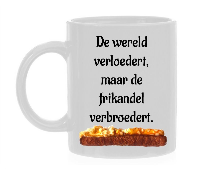 Mok De wereld verloedert, maar de frikandel verbroedert