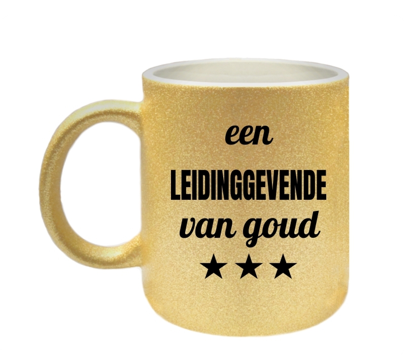 Mok glitter voor een leidinggevende van goud