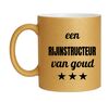 Mok glitter voor rijinstructeur van goud leuk cadeau voor rijexamen