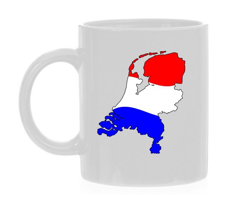 Mok met opdruk van de kaart van Nederland