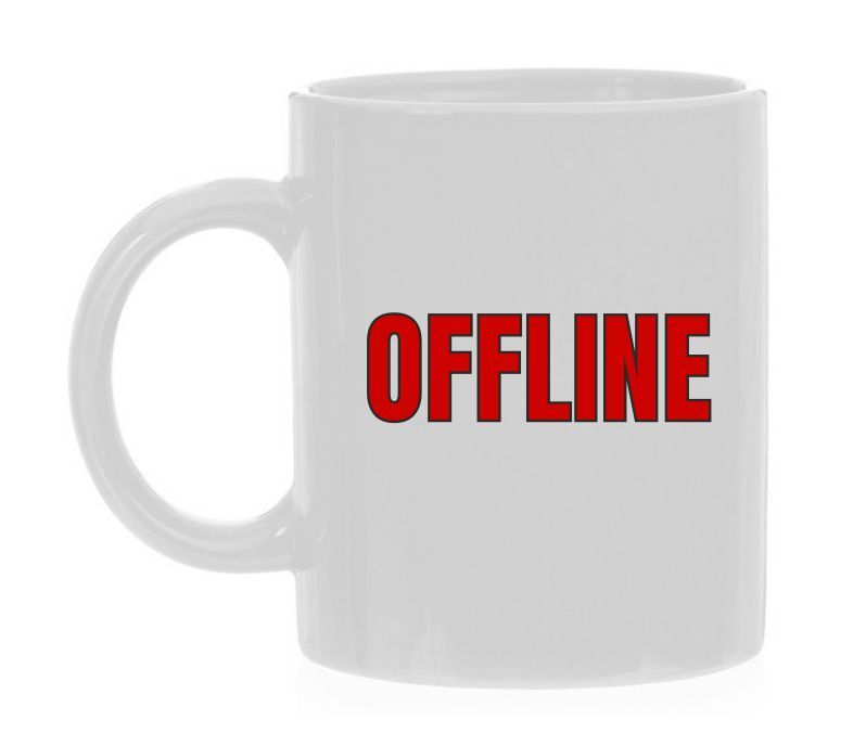 Mok offline even pauze een break koffiepauze