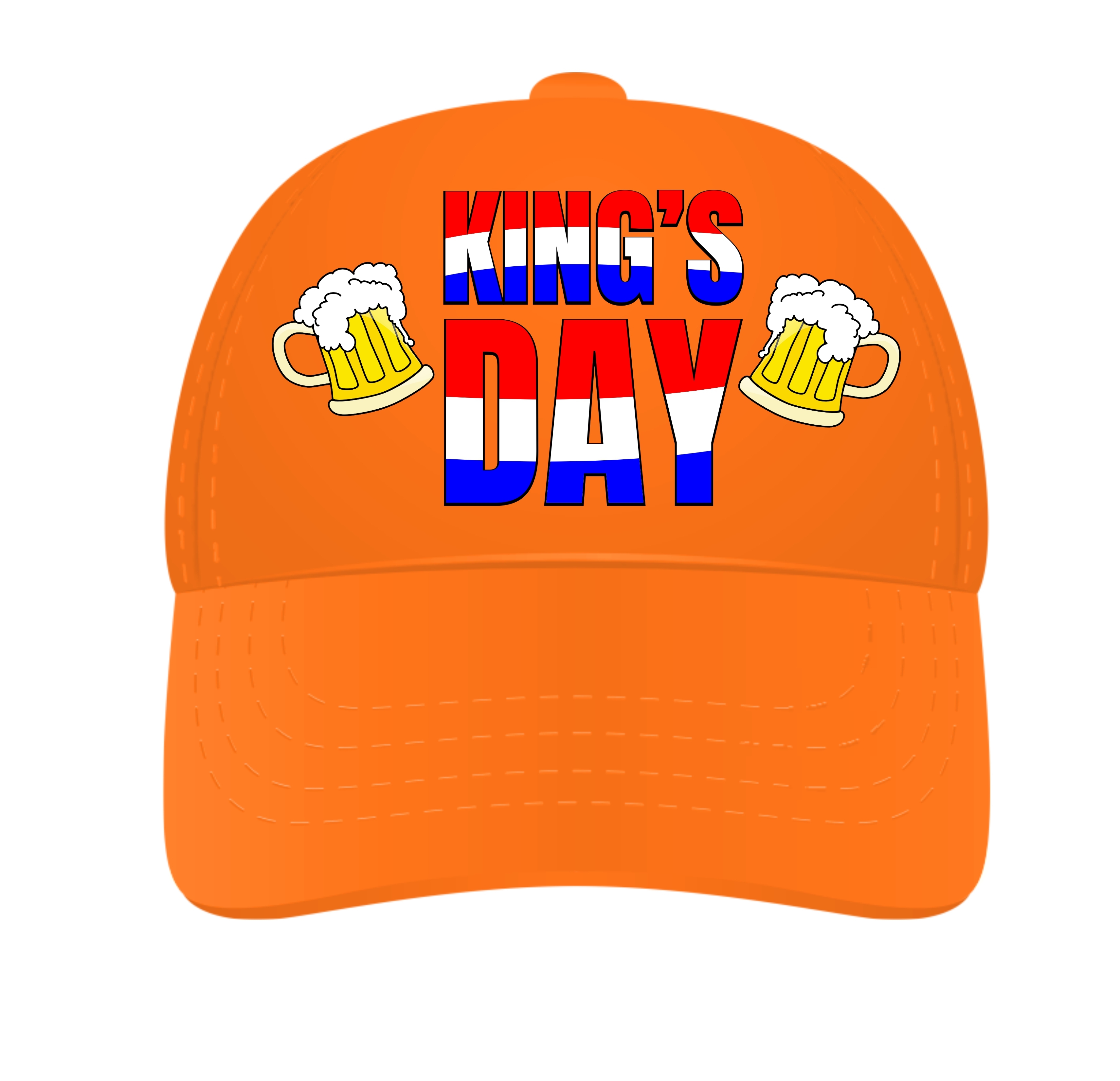 Oranje pet voor koningsdag King's day met bierpullen