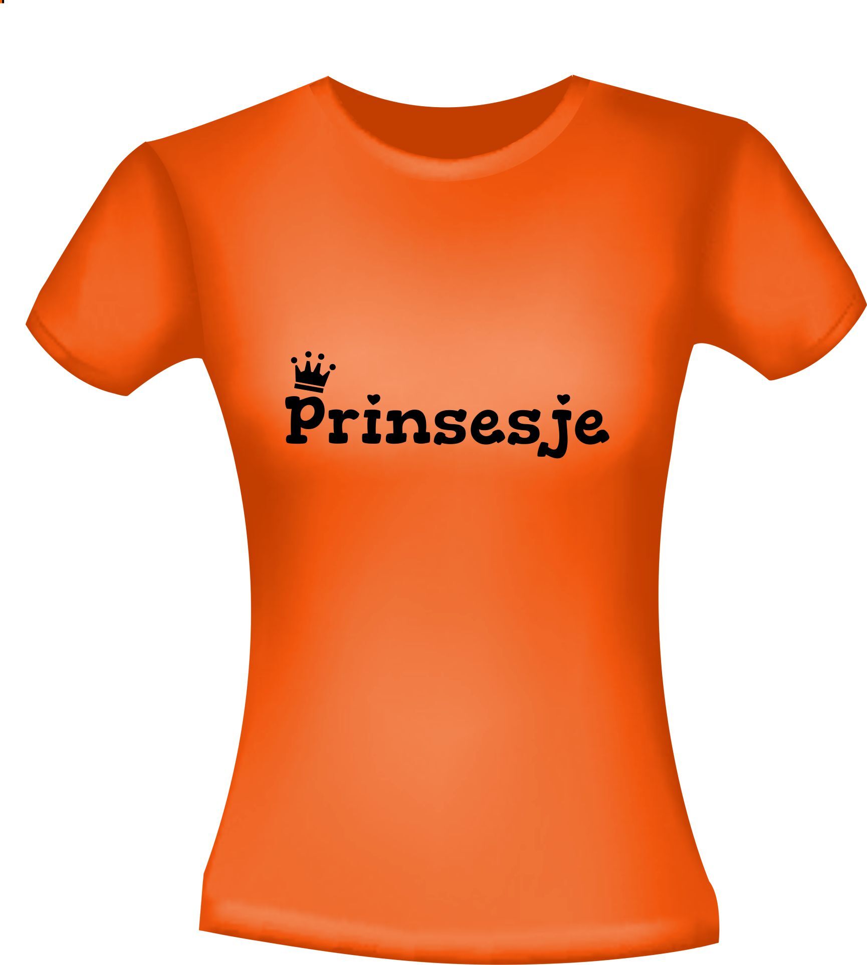 Oranje shirtje voor Koningsdag prinsesje