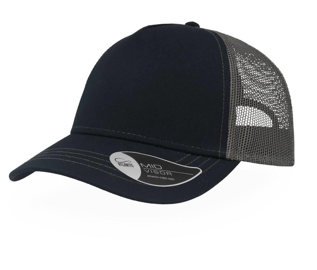 Pet Donkerblauw met grijs Rapper Canvas Trucker