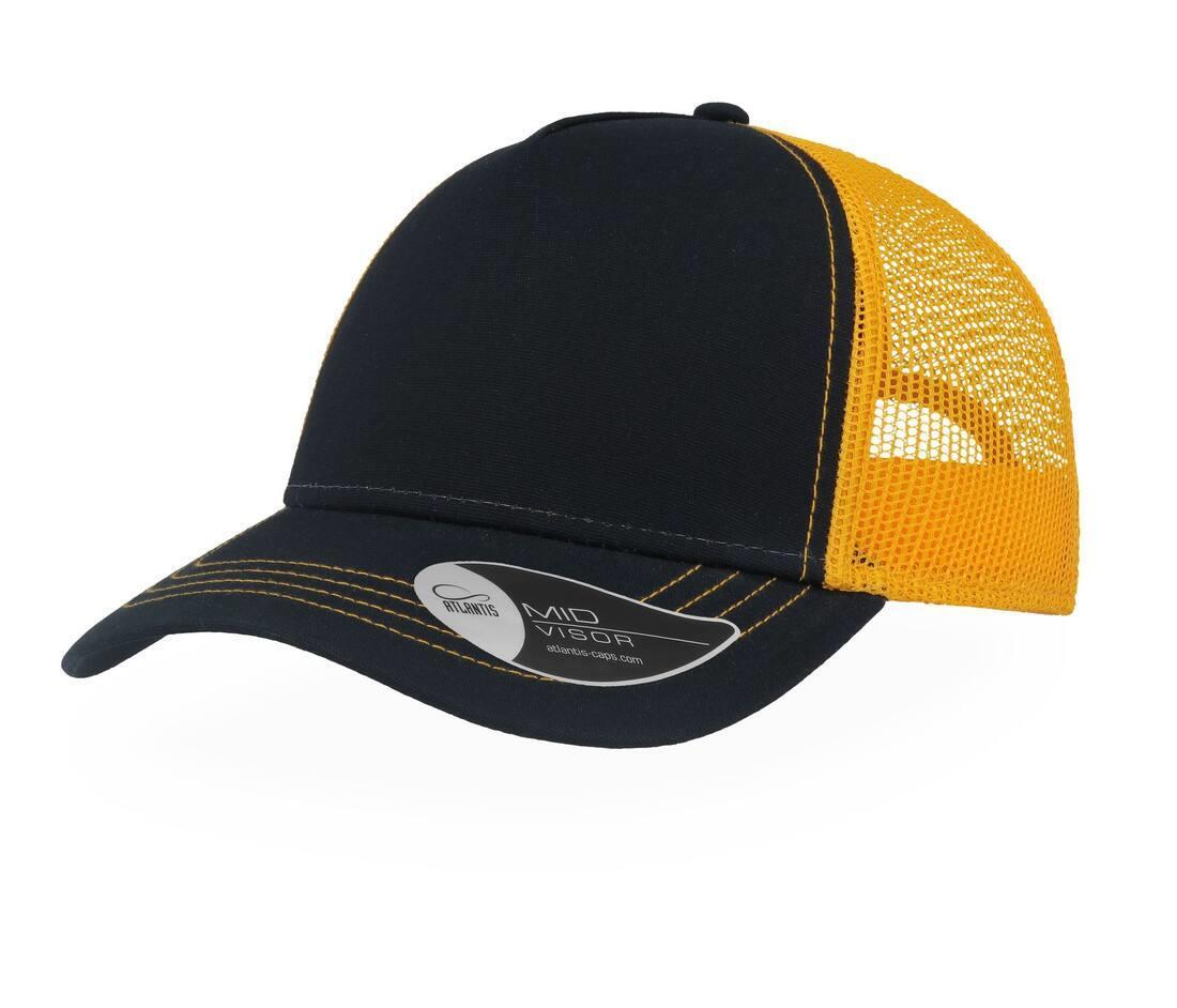 Rapper Canvas Trucker Pet donkerblauw met geel