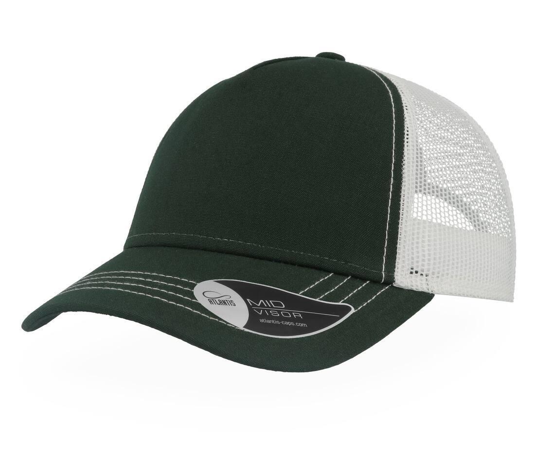 Rapper Canvas Trucker Pet Donkergroen met wit