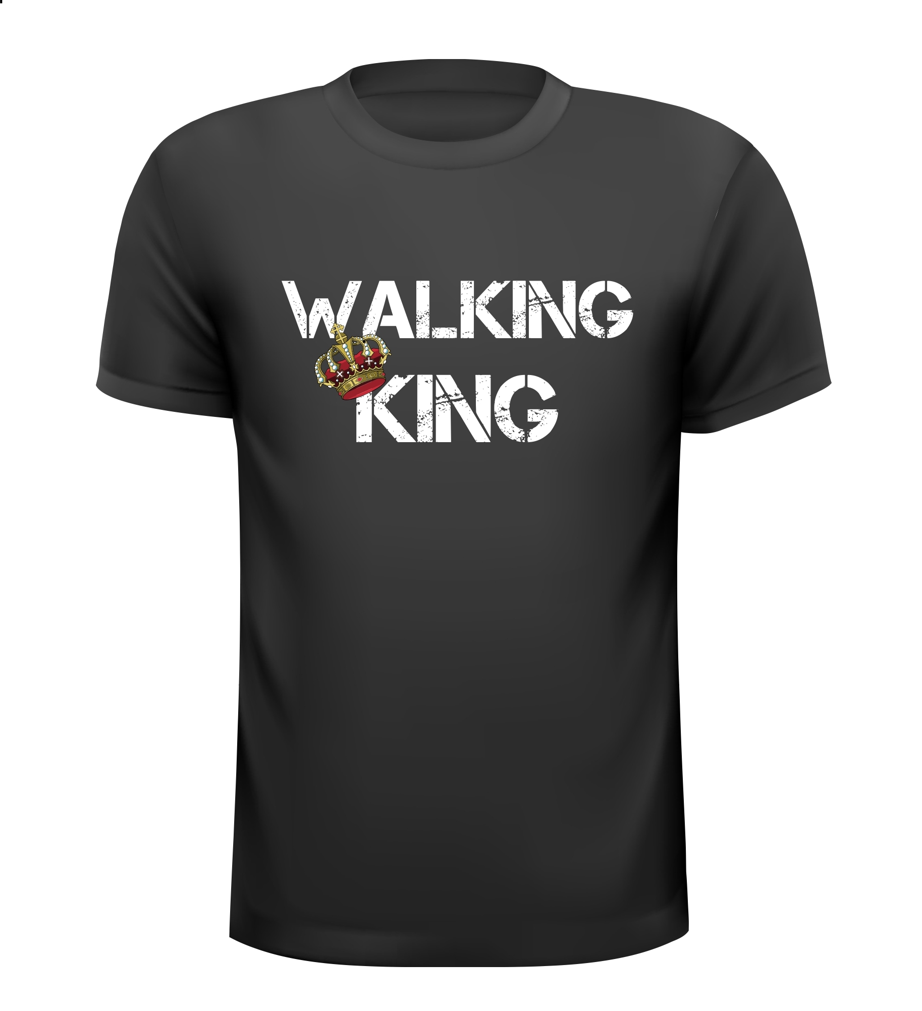 Shirtje walking King. Een leuk wandel shirtje voor hem!