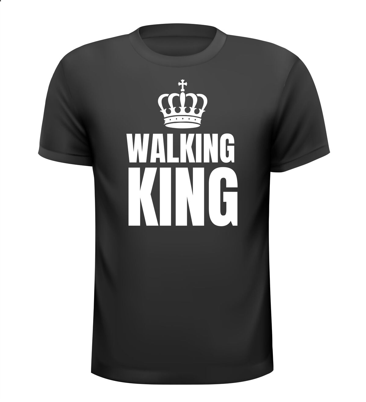 Shirtje walking King. Een leuk wandel shirtje voor hem!