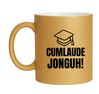 Beker glitter goud cumlaude jonguh geslaagd 