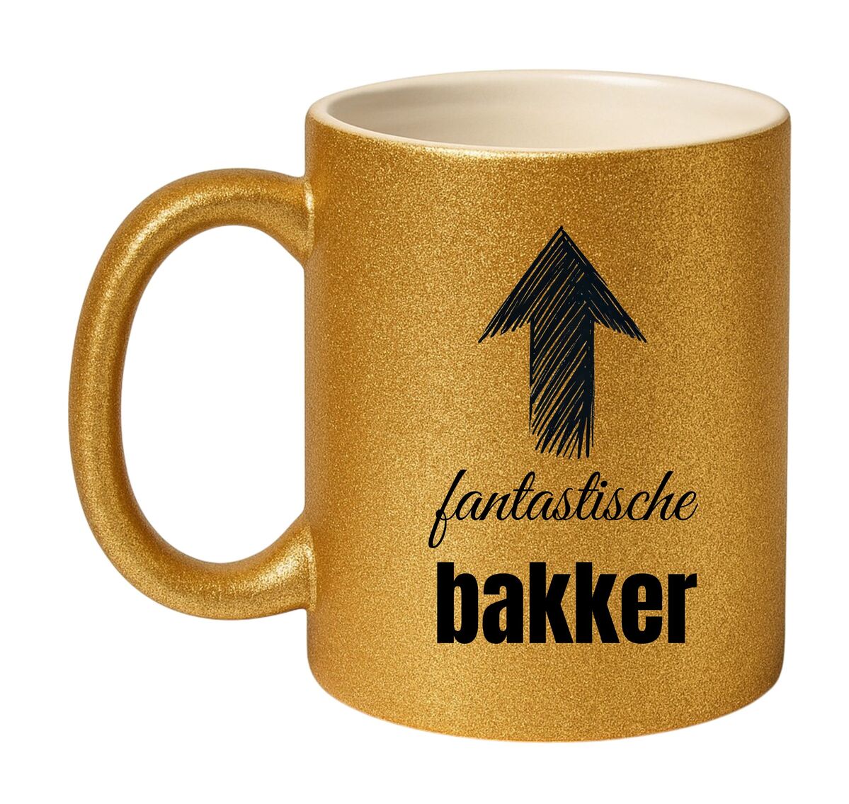 Mok glitter goud voor een fantastische bakker