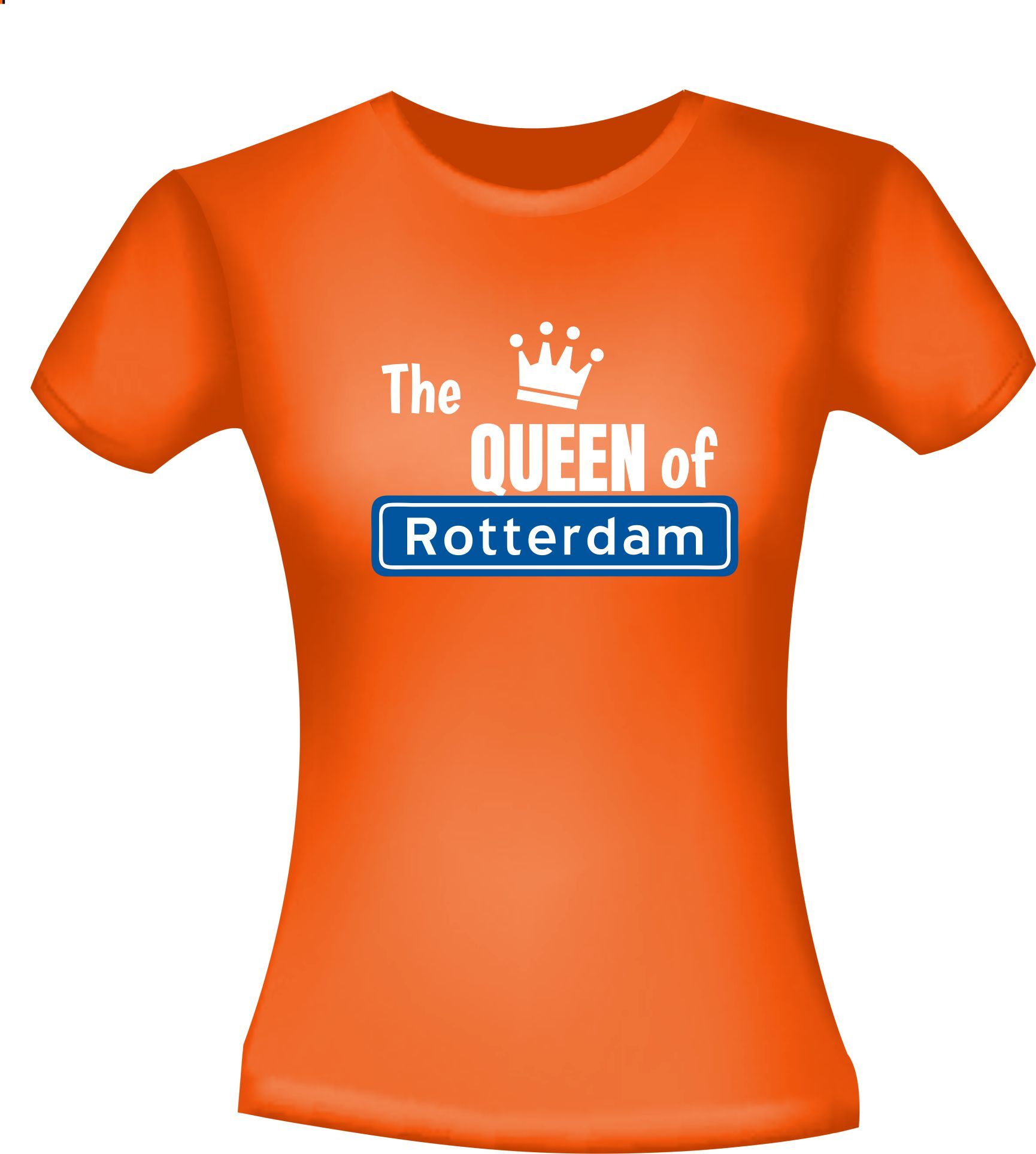 Oranje shirt Koningsdag dames Rotterdam Queen of Rotterdam