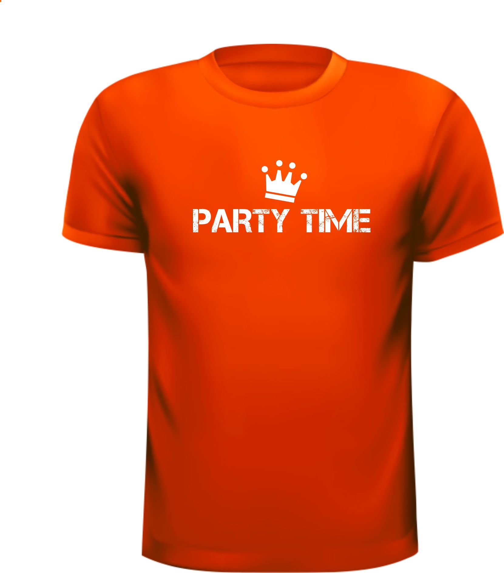 oranje shirt koningsdag party time feesten