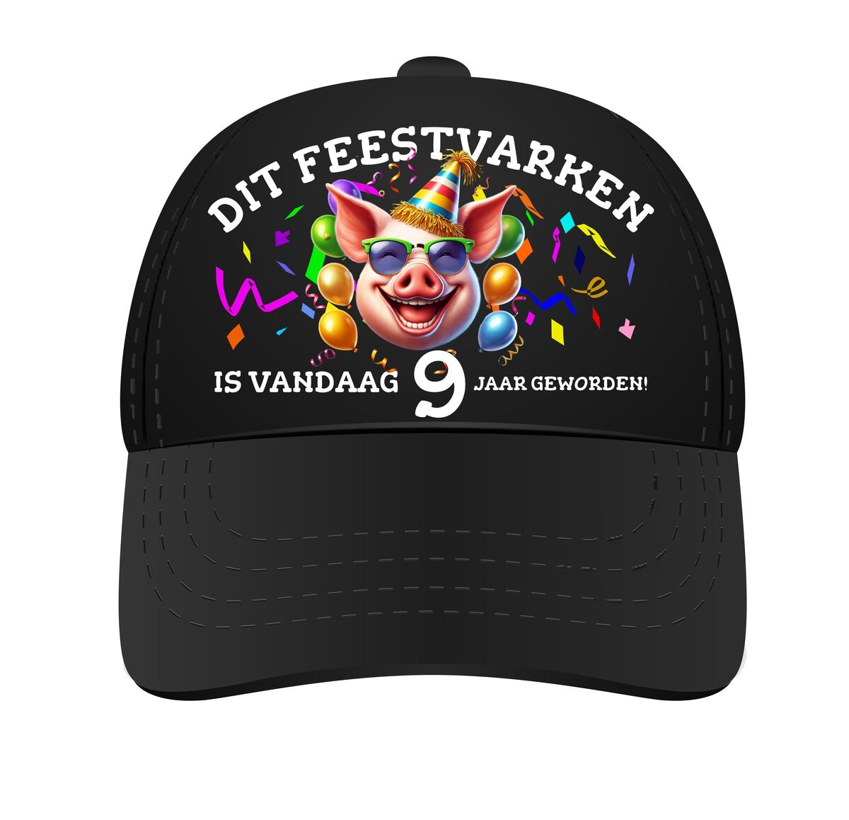 Pet voor een feestvarken leeftijd 9 jaar cadeau verjaardag