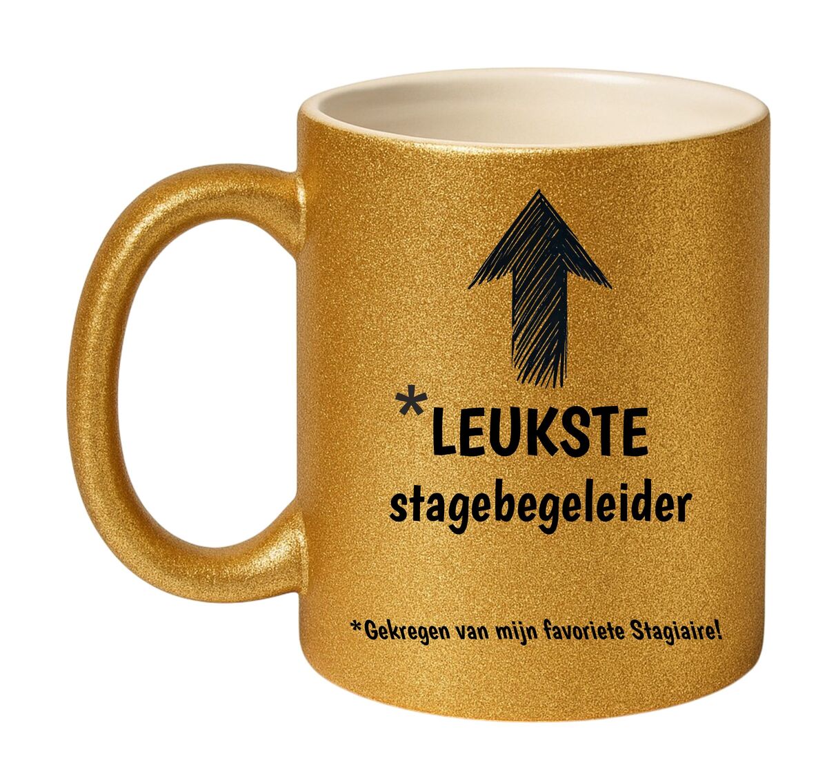 Mok glitter goud voor de leukste stagebegeleider gekregen van mijn favoriete stagaire