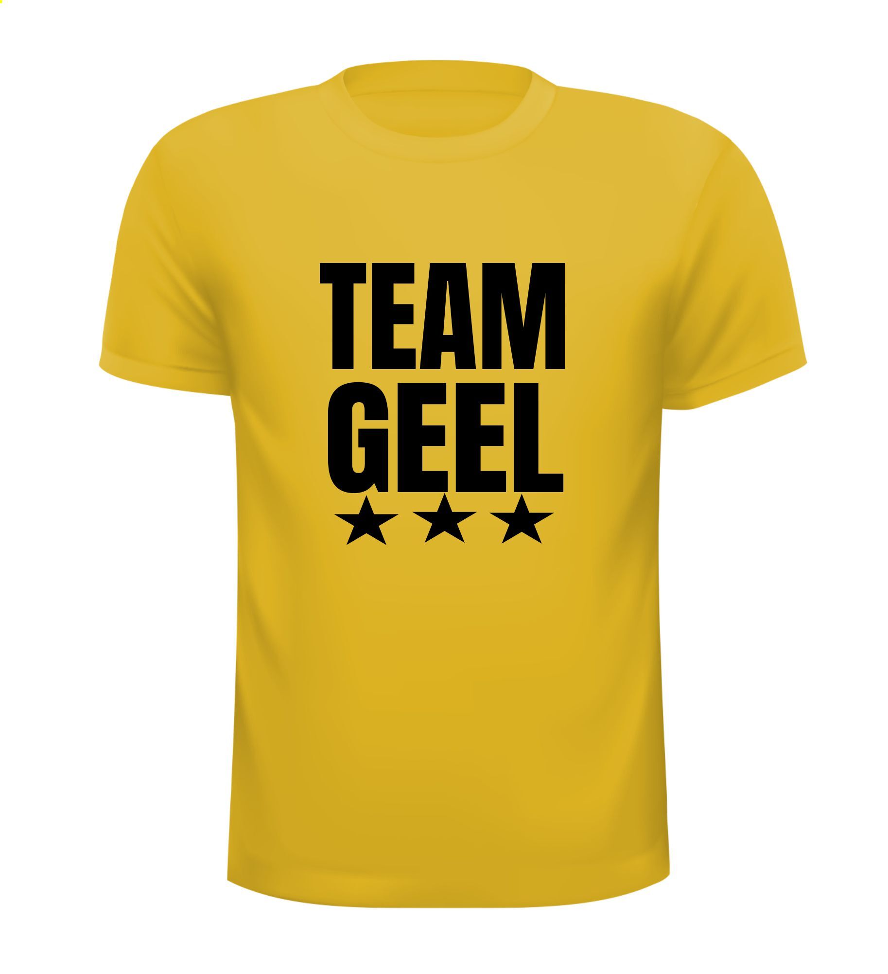 Shirtje voor het Gele Team. Team geel