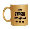 foto 1 Een glitter gouden cadeau mok voor een zwager van goud