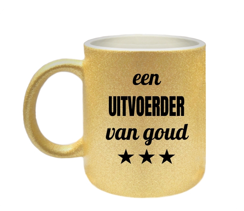 Mok glitter goud voor een uitvoerder van goud