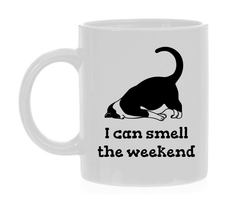 Mok i can smell the weekend leuk mok voor op kantoor