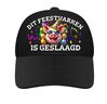 Pet met een leuke print en de tekst dit feestvarken is geslaagd