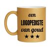 foto 1 Beker goud met glitters voor een logopediste orgineel cadeautje