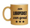 foto 1 Beker voor een logopedist van goud bedankje cadeautje