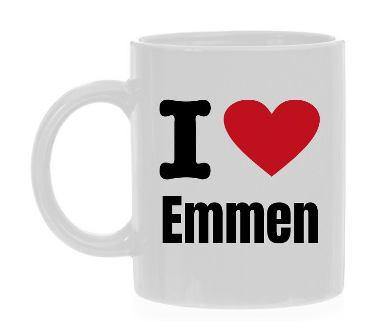 Beker wit koffie of thee ik hou i love Emmen