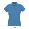 Dames polo aqua blauw korte mouw