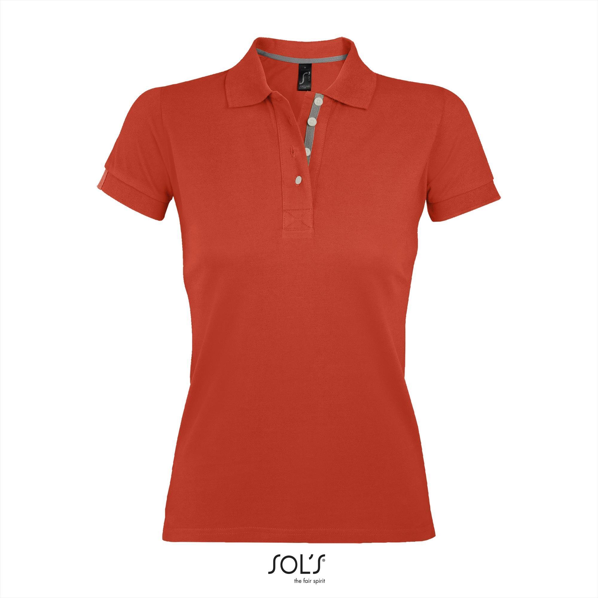 Dames polo burnt orange korte mouw te bedrukken