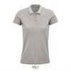 Dames polo grijs melange Regular Fit model biologisch katoen