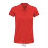 Dames polo rood Regular Fit model biologisch katoen