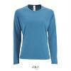 Dames sport T-shirt met lange mouwen aqua blauw