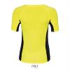 foto 2 Dames Sportshirt neon geel met contrasterende kleur aan de zijkant