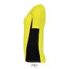 foto 3 Dames Sportshirt neon geel met contrasterende kleur aan de zijkant 