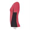 foto 3 Dames Sportshirt neon koraal rood met contrasterende kleur aan de zijkant 