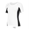 foto 4 Dames Sportshirt wit met contrasterende kleur aan de zijkant 