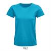 Dames T-shirt aqua biologisch katoen ronde hals