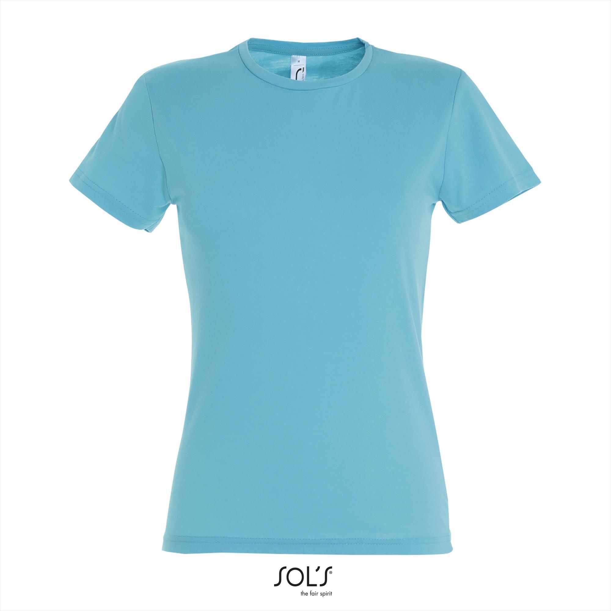 Dames T-shirt atoll blue ronde hals