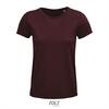 Dames T-shirt bordeaux Ronde hals biologisch katoen