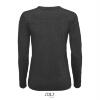 foto 2 Dames T-shirt charcoal melange met lange mouw en ronde hals