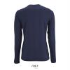 foto 2 Dames T-shirt donkerblauw met lange mouw en ronde hals