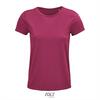 Dames T-shirt fuchsia Ronde hals biologisch katoen