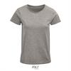 Dames T-shirt grijs melange Ronde hals biologisch katoen