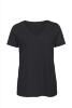 Dames T-shirt met V-hals donkerblauw
