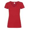 Dames T-shirt met V-hals rood Fruit of the Loom