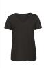 Dames T-shirt met V-hals zwart