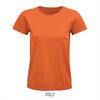 Dames T-shirt oranje biologisch katoen ronde hals