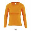 foto 1 Dames T-shirt oranje Lange mouw T-shirt brede ronde hals