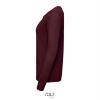 foto 3 Dames T-shirt oxblood rood met lange mouw en ronde hals 