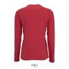 foto 2 Dames T-shirt rood met lange mouw en ronde hals