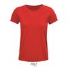 Dames T-shirt rood Ronde hals biologisch katoen